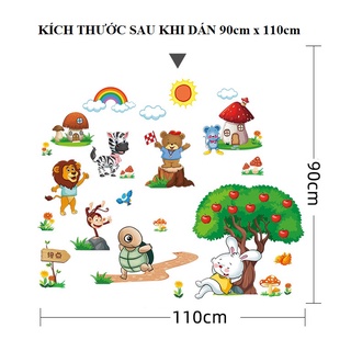 Decal dán tường Rùa và Thỏ
