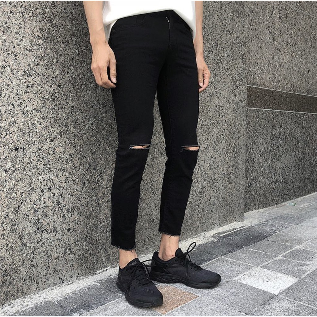 QUẦN JEAN đen skinny rách gối CHUOTTRANG | BigBuy360 - bigbuy360.vn