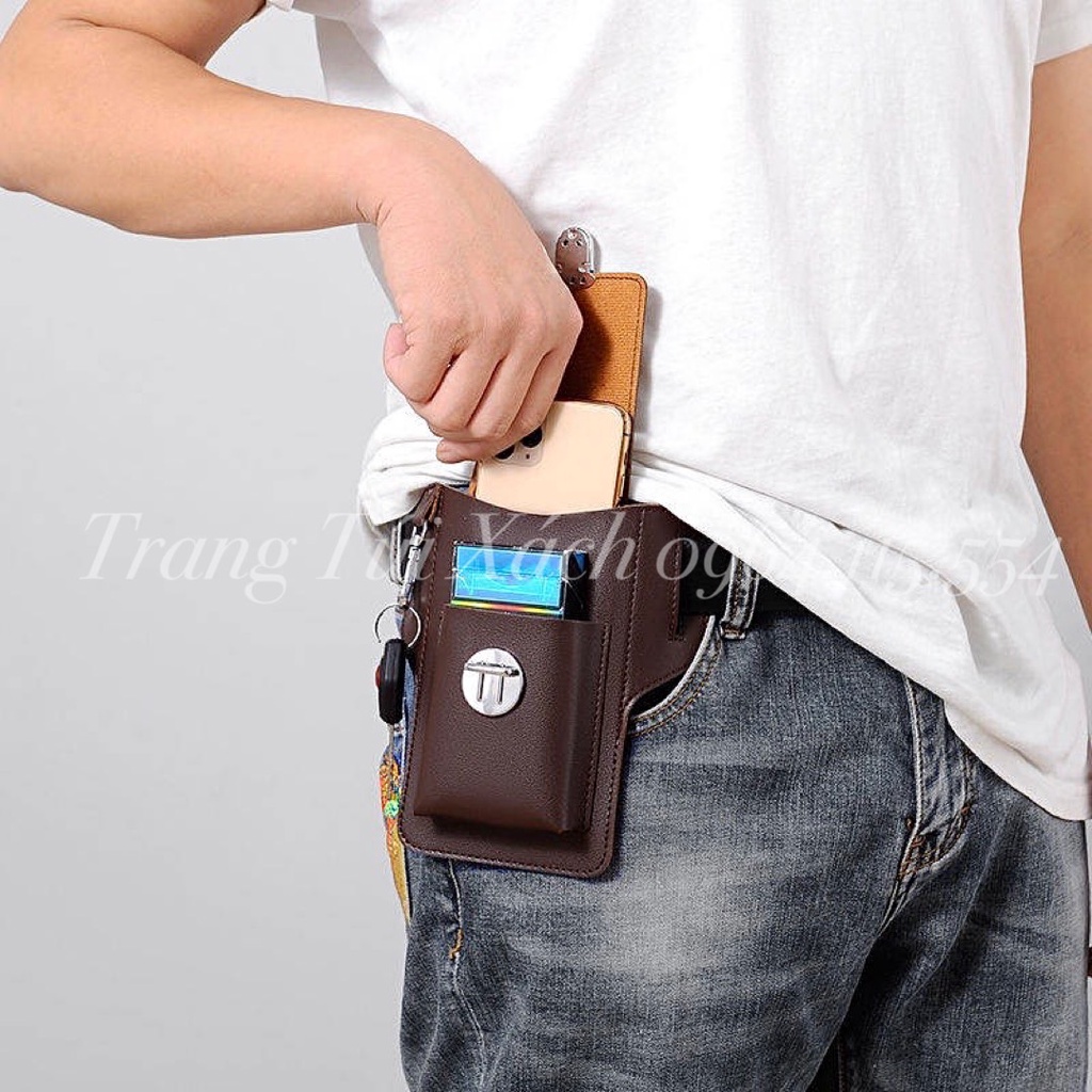 Túi Đeo Hông Nam Túi Đựng Điện Thoại Đeo Thắt Lưng Da Mềm Tiện Lợi Thời Trang Cao Cấp TTX91
