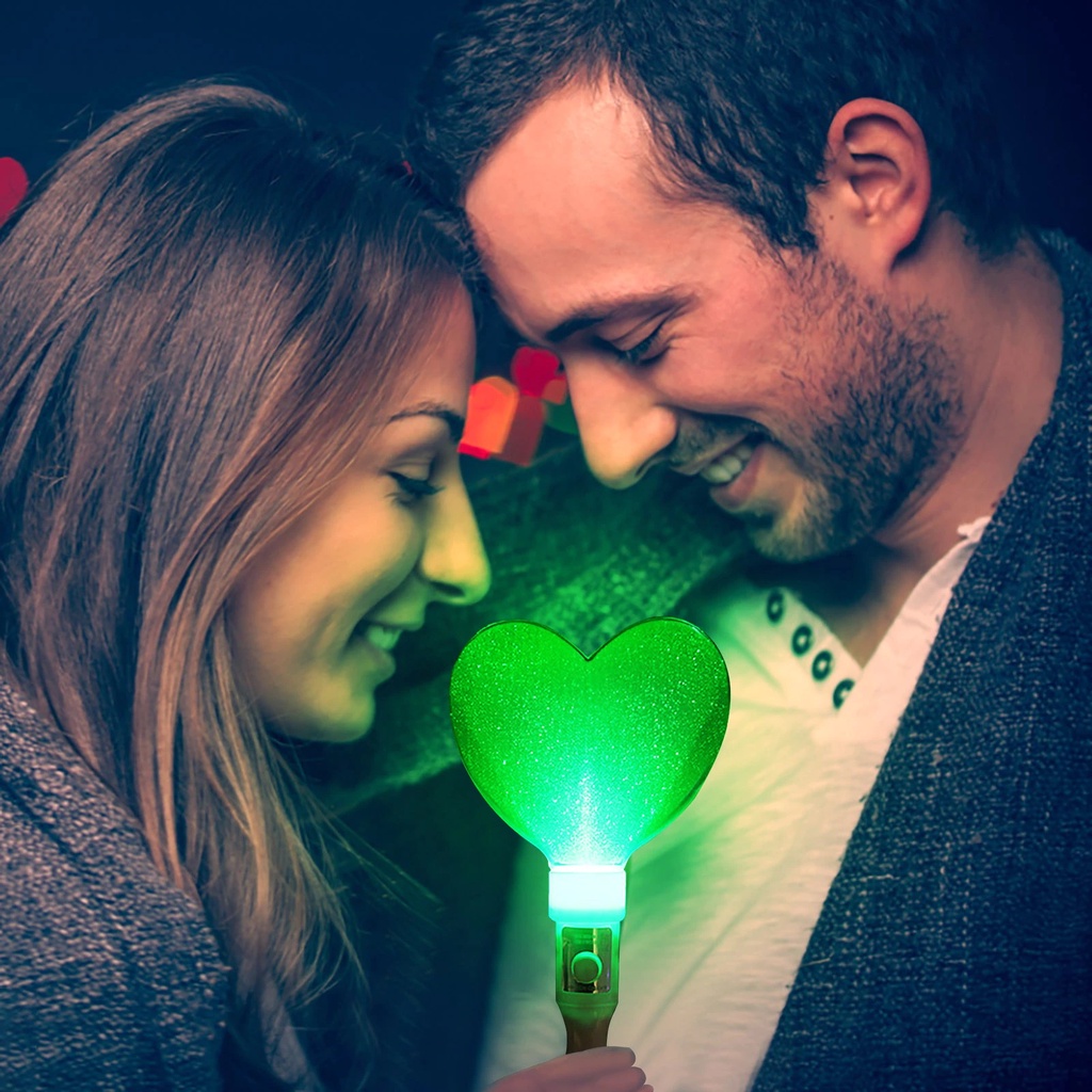 Gậy phát sáng đèn LED hình TRÁI TIM - Món quà đồ chơi buổi tối, hòa nhạc, sinh nhật, tiệc cưới, trung thu....