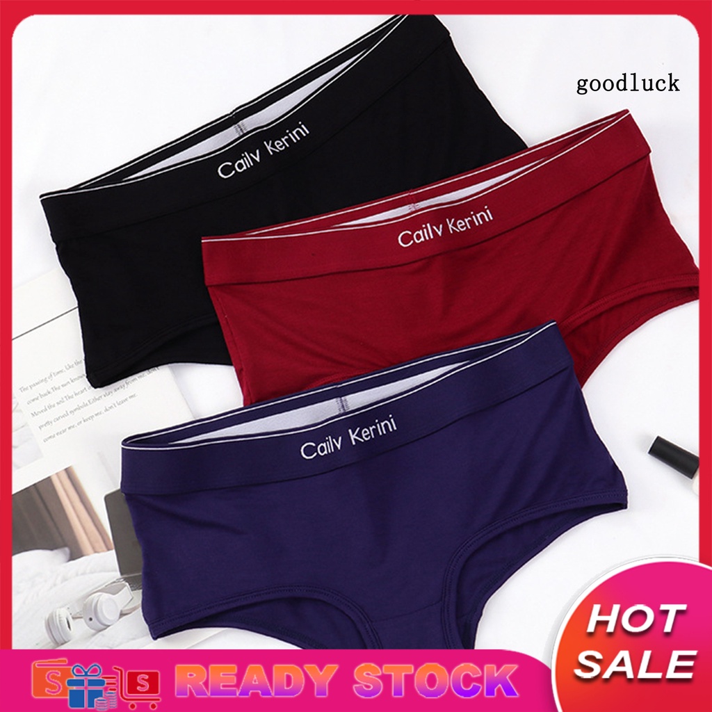 【CK】Quần Lót Cotton Mềm Mại Co Giãn Tốt Màu Trơn Xinh Xắn Cho Nữ