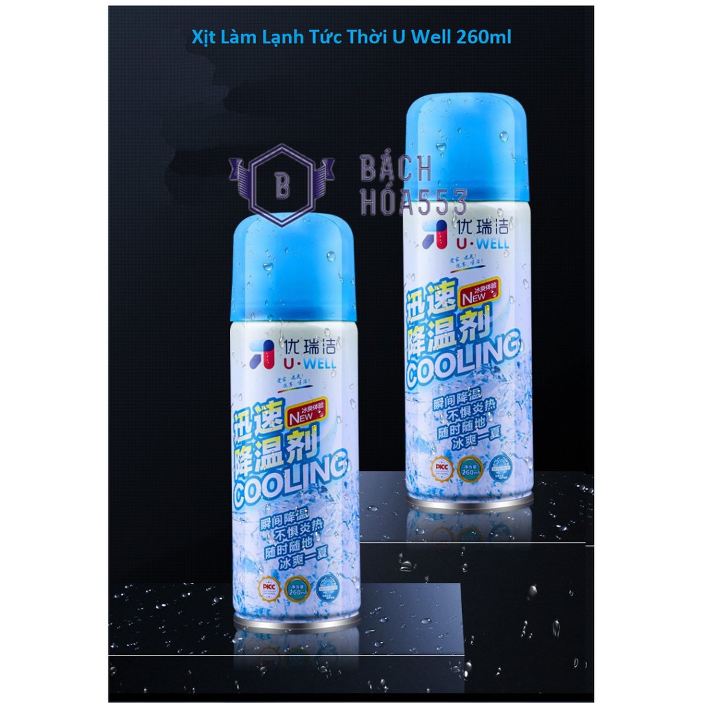 Bình xịt làm lạnh tức thời ô tô xe máy Instant Freeze Cool U Well 260ml