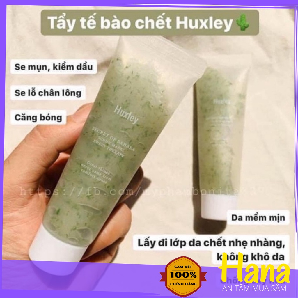 Tẩy tế bào chết Huxley, tẩy da chết mặt Huxley Scrub Mask Sweet Therapy 30g