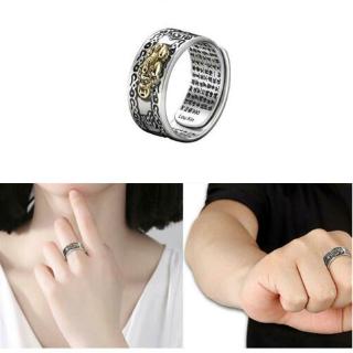 Nhẫn hở có thể điều chỉnh họa tiết in chữ cao cấp thời trang