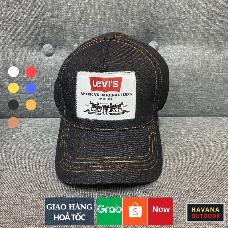 Mũ Nón Thời Trang Nam Nữ Levis Chất Bò Cao Cấp ❤️freeship❤️ Vải Bò Dày, Quai Kim Loại Độ Bền Cao