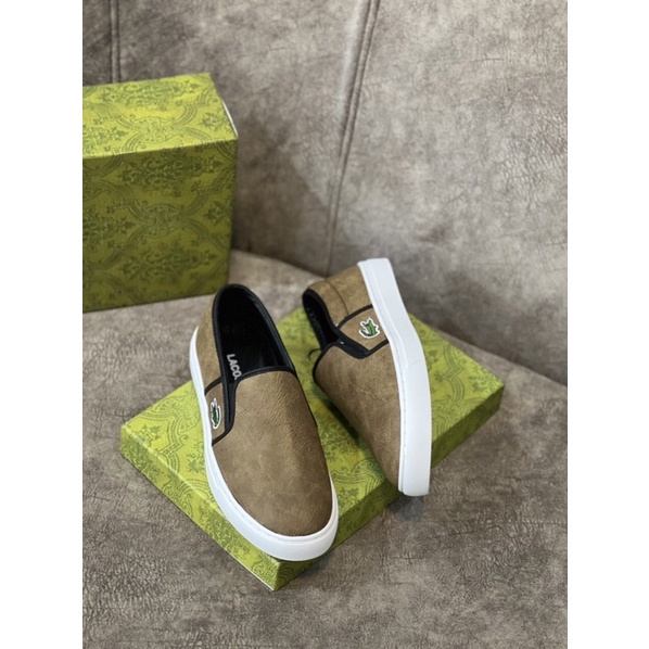 [Sẵn hàng] Giày Nam Slipon LACOTE Siêu Đẹp - Giày LACOTE Nam Thêu Cá Cực Đẹp