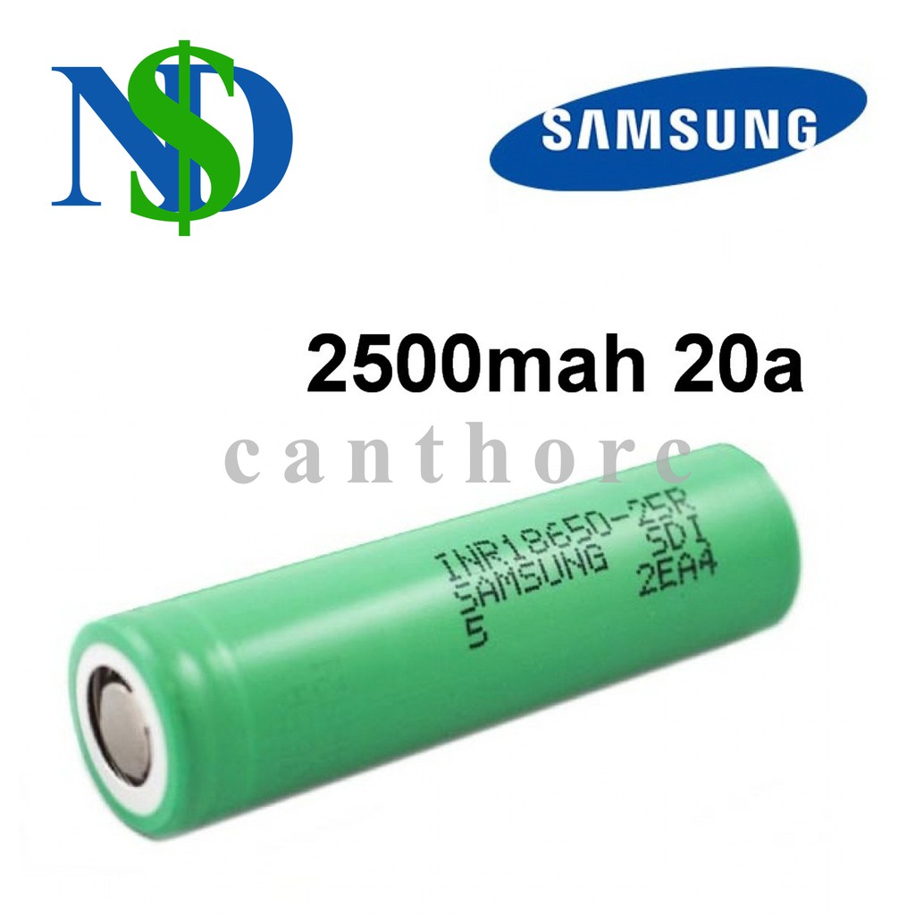 Cell pin 18650 Samsung 25R 2500mah xả 20a - Hàng chuẩn