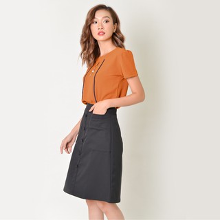 Áo công sở thời trang Eden phối phụ kiện - ASM033
