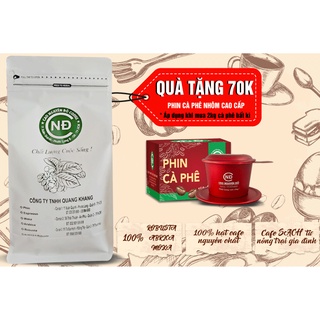 Cà phê Robusta + Arabica Cao nguyên đỏ nguyên chất 100% thơm ngon gói 1kg pha Phin,pha Máy.