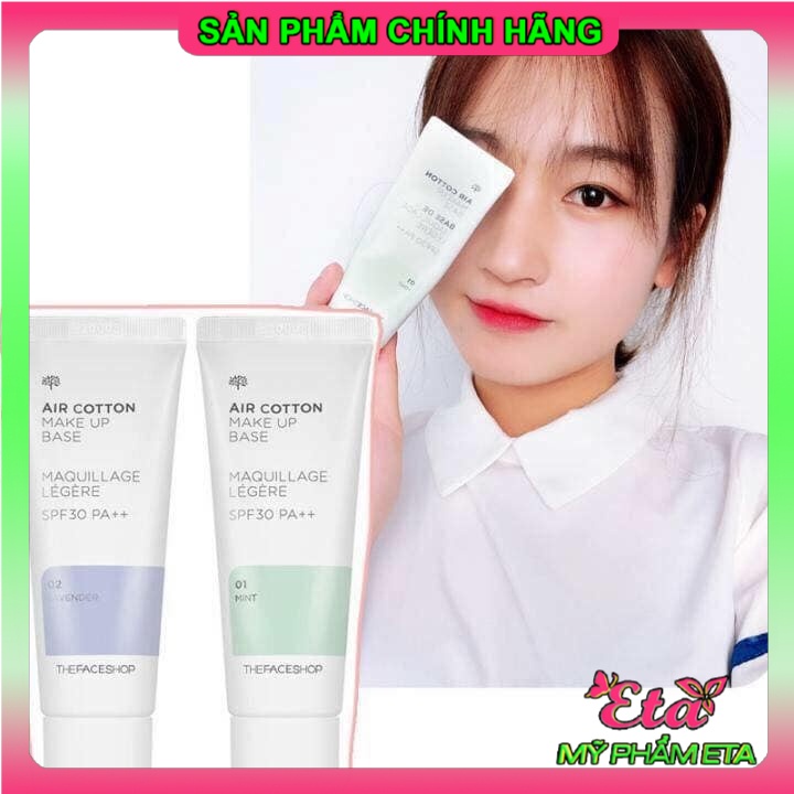 Kem lót kiềm dầu và hiệu chỉnh tông da The Face Shop Air Cotton Makeup Base SPF30 PA++ TFS 40ml
