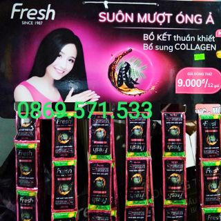 12 dây dầu gội fresh 144 gói suôn mượt óng ả