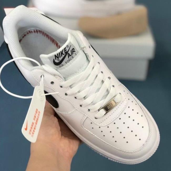 Giày sneaker AF1 trắng vệt đen, giày AIR trắng tích đen thấp mới full phụ kiện hàng cao cấp, full size 36-43