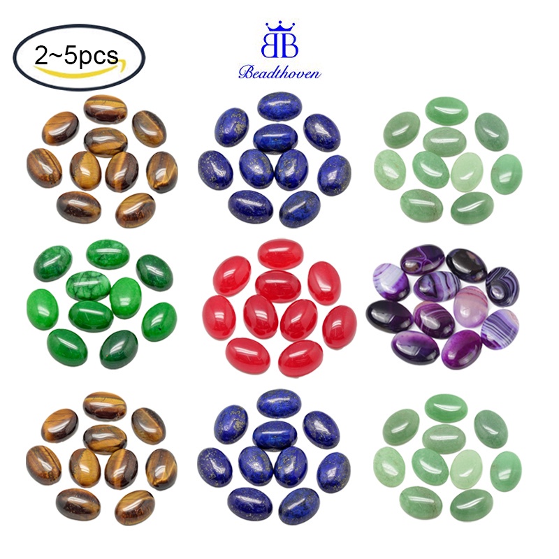 Bộ 2-5 Viên Cabochon Màu Tím Hỗn Hợp Kích Thước 25X18X6-7mm