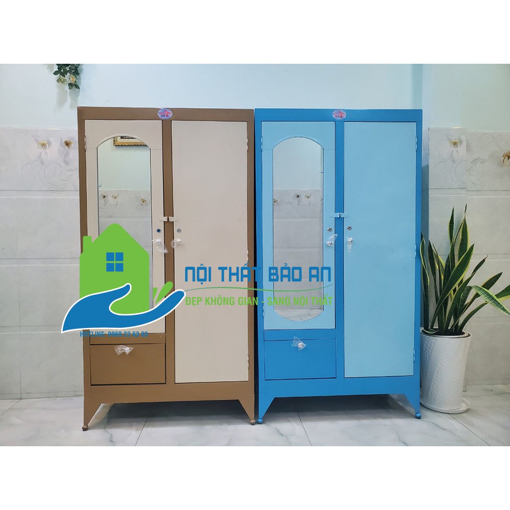 Tủ sắt quần áo cao 1m6 ngang 90cm xanh dương- TSDT13