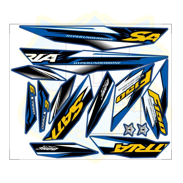 ( Quí khách vui lòng mang ra tiệm cho thợ dán ) Tem satria fi xanh