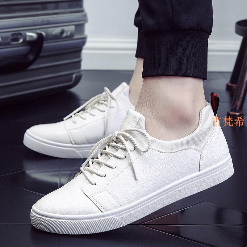 Giày Thể Thao Da Màu Đen Thoáng Khí Chống Thấm Nước Phong Cách Hàn Quốc Thời Trang Mùa Thu 2020 Cho Nam