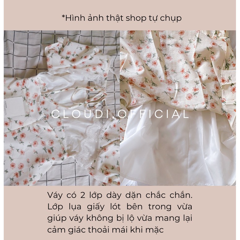 [ảnh thật - Mã Giảm Giá 15K] Đầm Nữ Dự Tiệc, Váy Hoa Nhí Cổ Vuông Tay Bồng Hở Lưng Viền Ren Dáng Ngắn Mẫu Mới 2021 | BigBuy360 - bigbuy360.vn