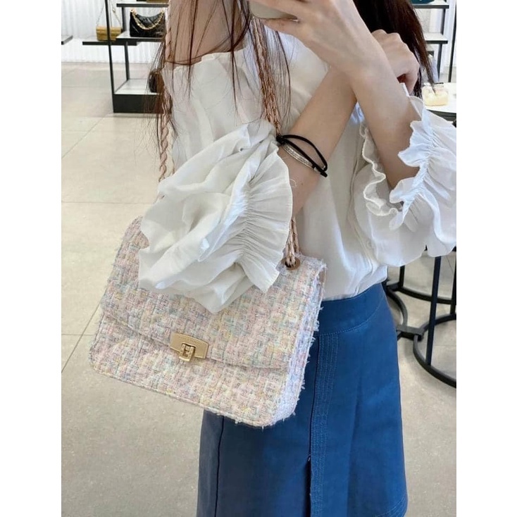 Túi Trám Vải Tweed Charles and Keith chính hãng