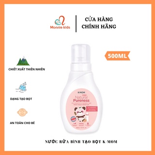 Nước Rửa Bình & Rau Quả K-MOM Chiết Xuất Thảo Mộc Hữu Cơ (Dạng Chai Tạo Bọt 500ML) KM13128