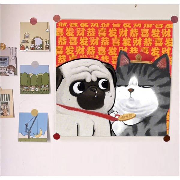 Tranh vải treo tường hoàng thượng mèo TVTT6 phi hành gia astronaut kero CCS