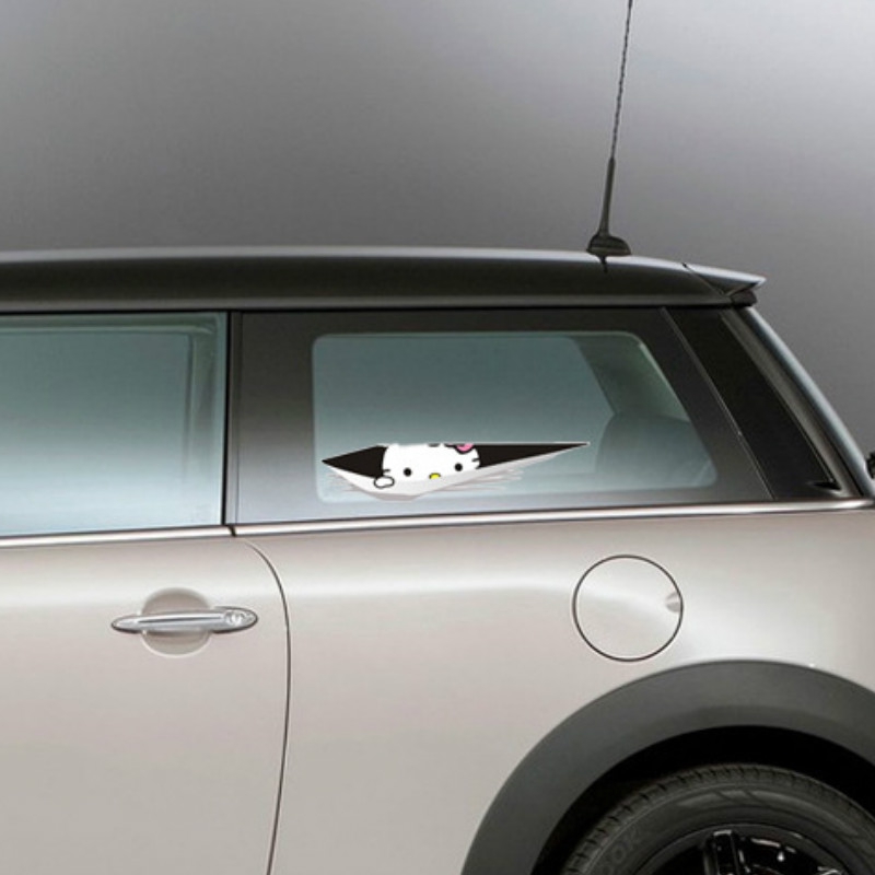1 Miếng Dán Trang Trí Xe Hơi Hình Hello Kitty 3D