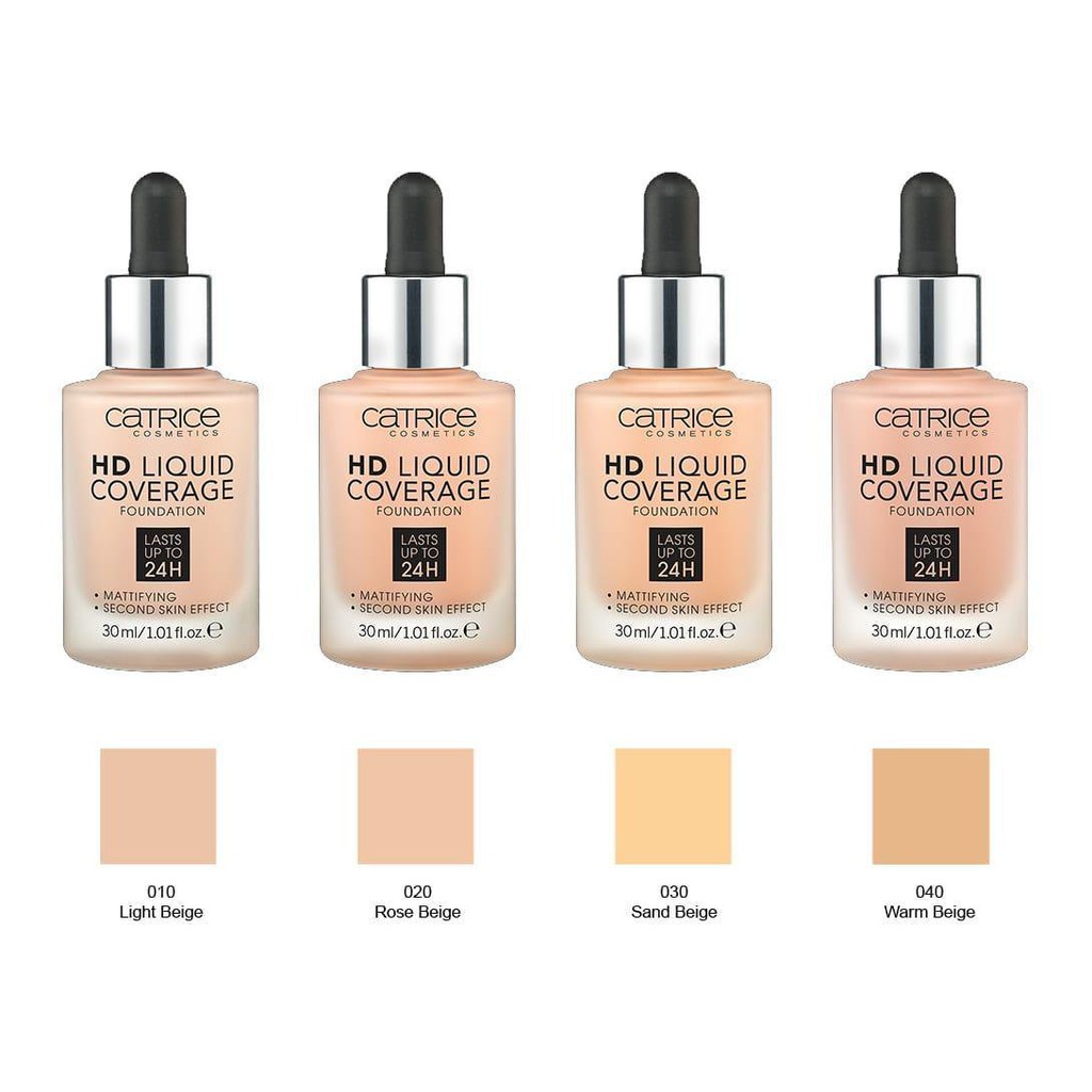 Kem nền Catrice HD Liquid Foundation che khuyết điểm kiềm dầu 30ml #030 Sand beige | BigBuy360 - bigbuy360.vn