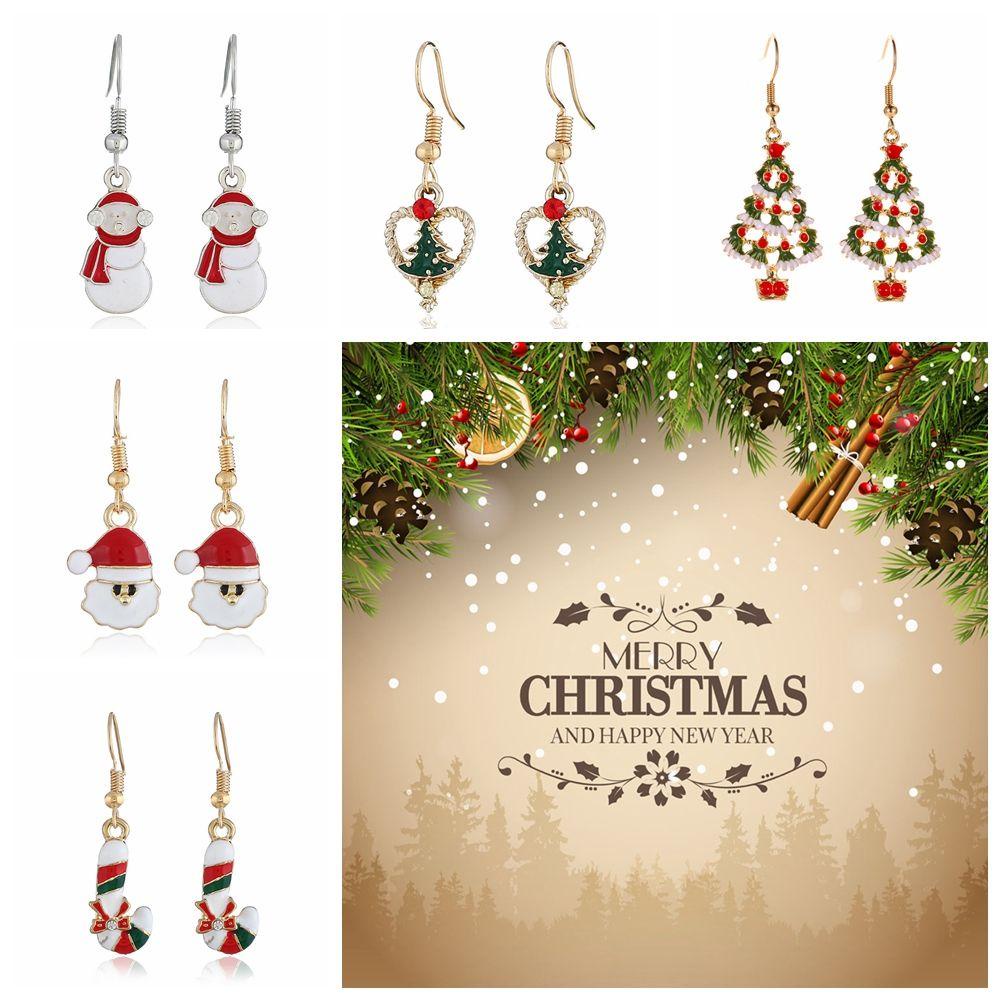 Bông Tai Thả Hình Ông Già Noel Tuần Lộc Giáng Sinh Trang Trí Nhà Cửa Mẫu Mới 1