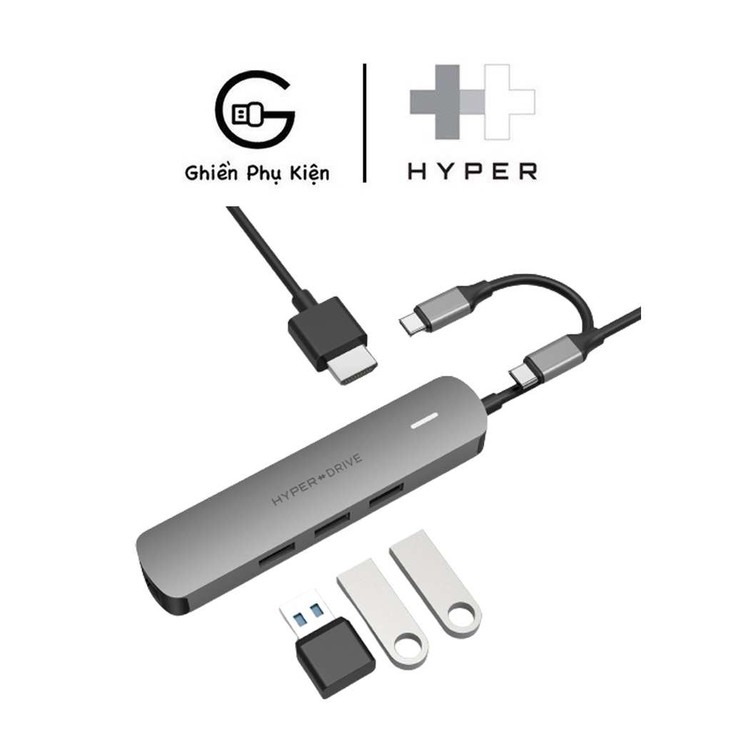 Cổng Chuyển HyperDrive 4K HDMI 6-IN-1 USB-C HUB For Macbook - HD233B