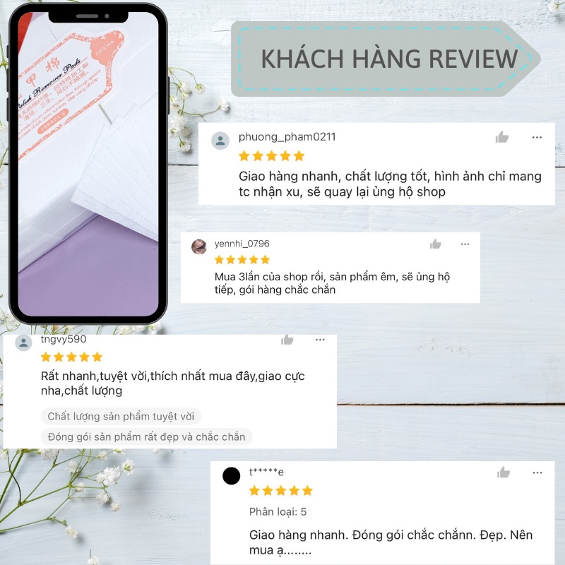 Giấy lau gel cứng loại xịn không rụng lông 1000 tờ phụ kiện nail giá rẻ VUA SƠN AS