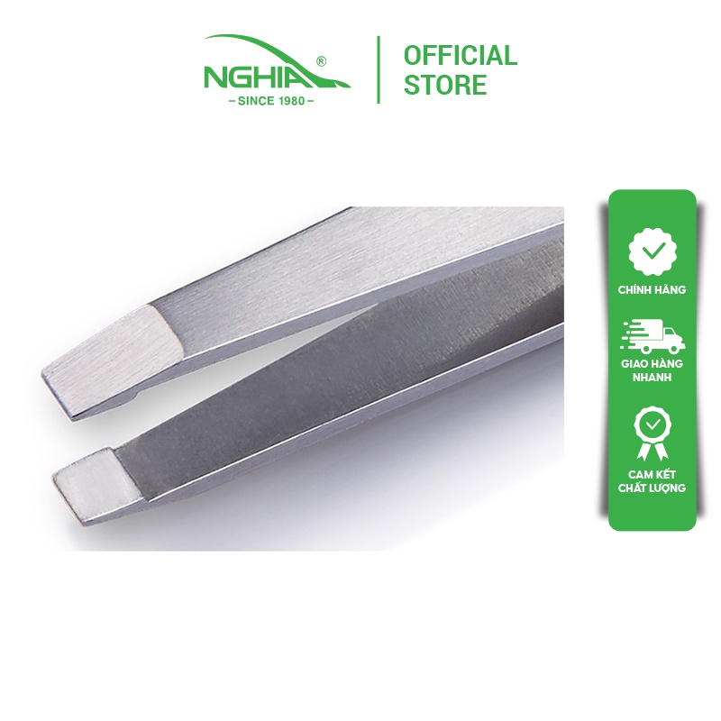 Nhíp Inox Đầu Ngang Nhổ Lông Mày KỀM NGHĨA N.404