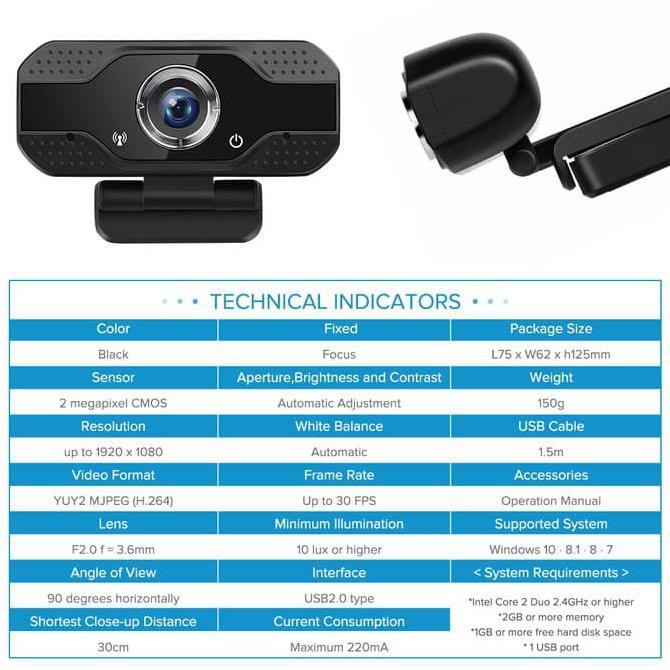 Webcam V8 FULL HD 1080P FULL HD 1080 P | BigBuy360 - bigbuy360.vn