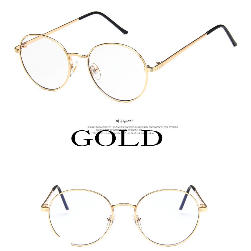 【Ready Stock】Minus 0-400° Anti Radiation Round Metal Frame Eyeglasses Eyewear Women/Men