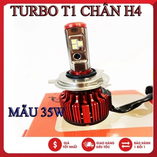 Đèn pha led turbo t1 35w chân h4 lắp xe máy sáng gom , mạnh