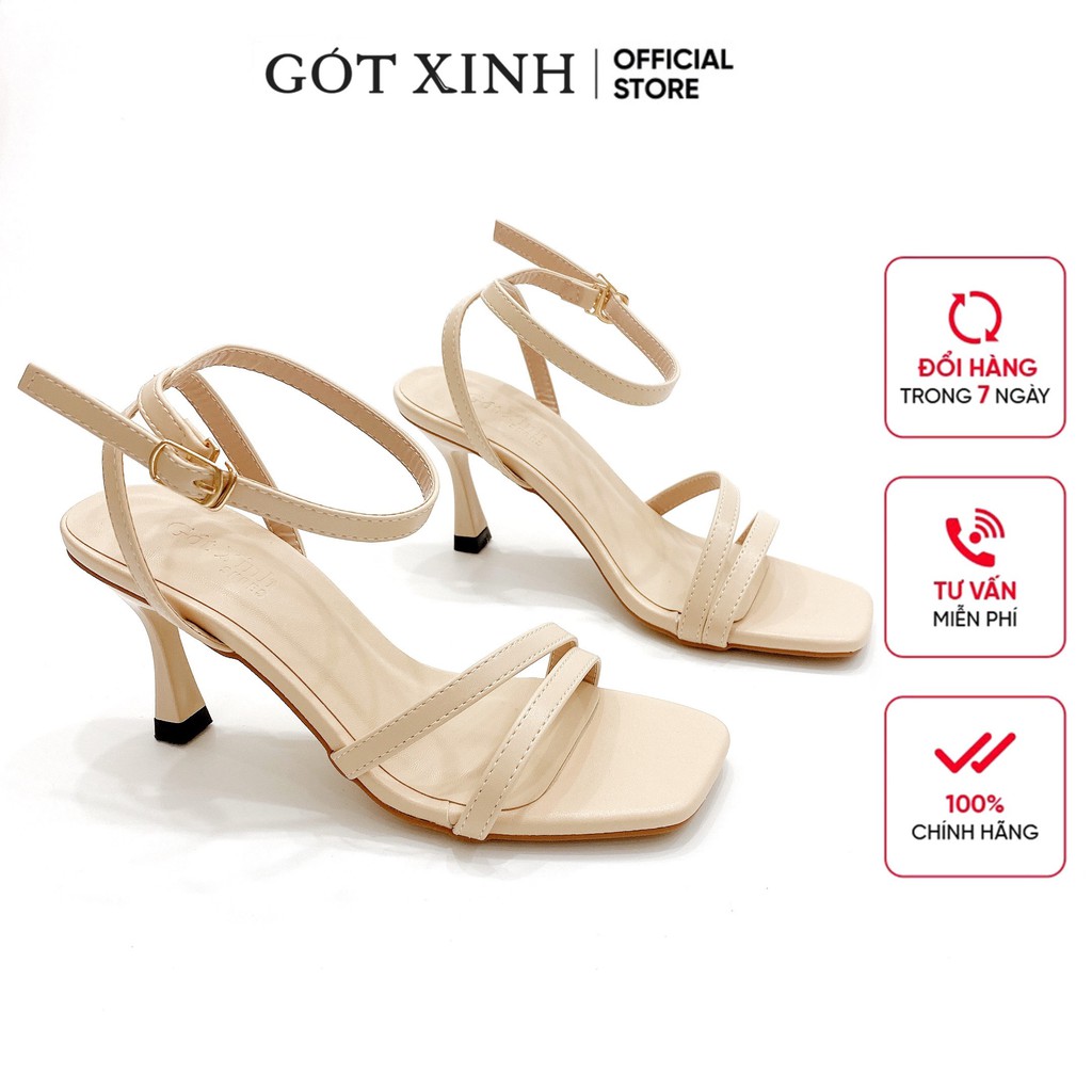 Giày sandal cao gót nữ GÓT XINH GD3 quai mỏng đế nhọn cao 5cm