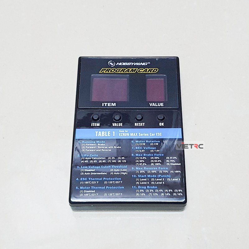 Mạch chỉnh thông số  ESC Hobbywing cho tàu, xe điều khiển từ xa