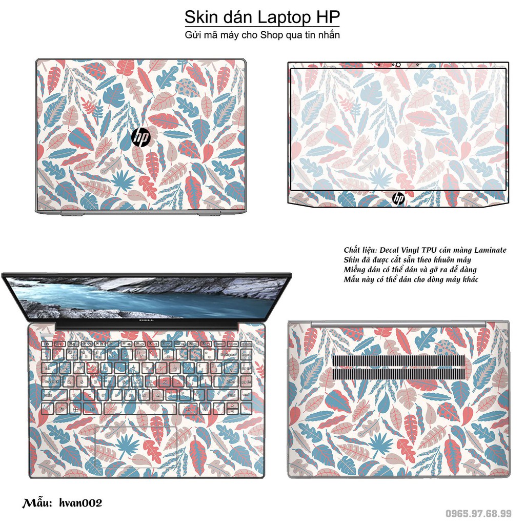 Skin dán Laptop HP in hình Hoa văn (inbox mã máy cho Shop)