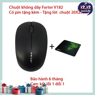 Chuột không dây Forter V182 - Có pin tặng kèm - Tặng lót chuột - Bảo hành 6 tháng
