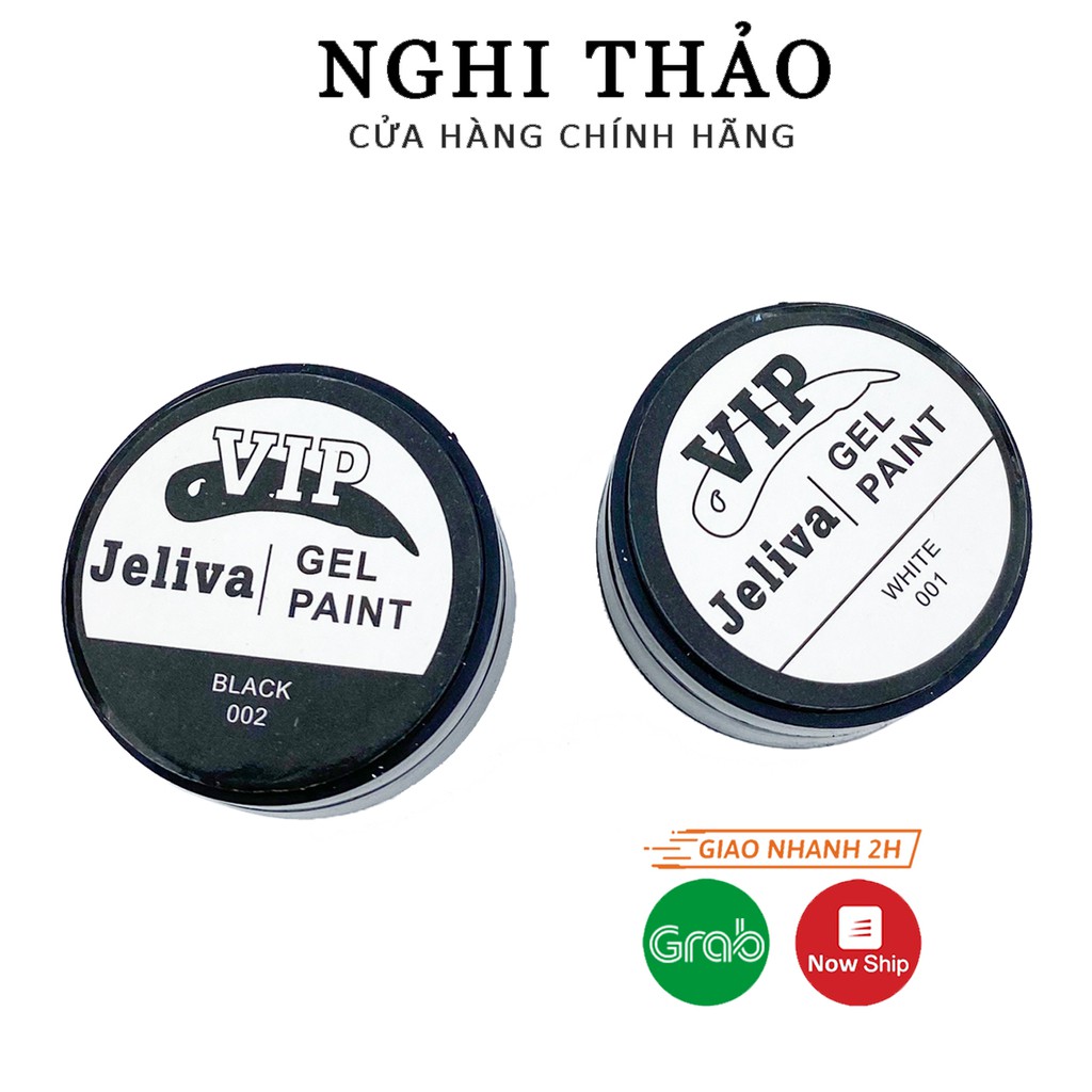 Gel vẽ trắng đen nail siêu đặc jeliva