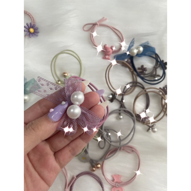 Dây buộc tóc hoạ tiết cute