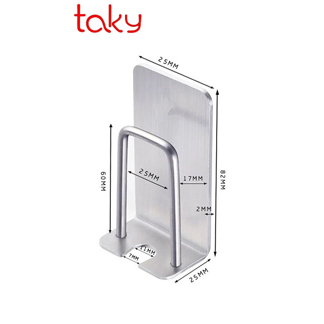 Giá Để Bàn Chải Đánh Răng Úp Cốc Trong Phòng Tắm, Móc Treo Đồ, Móc Inox Không Gỉ, Tiện Lợi, Taky 4011