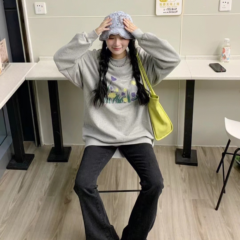 NRVP Mới Áo Thun Tay Dài Dáng Rộng In Chữ Phong Cách Hàn Quốc 2023