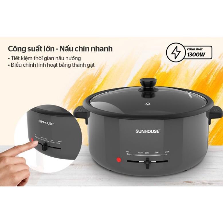 Nồi lẩu điện,Nồi nấu đa năng SUNHOUSE SHD4523 3,5 lít bảo hành chính hãng 12 tháng