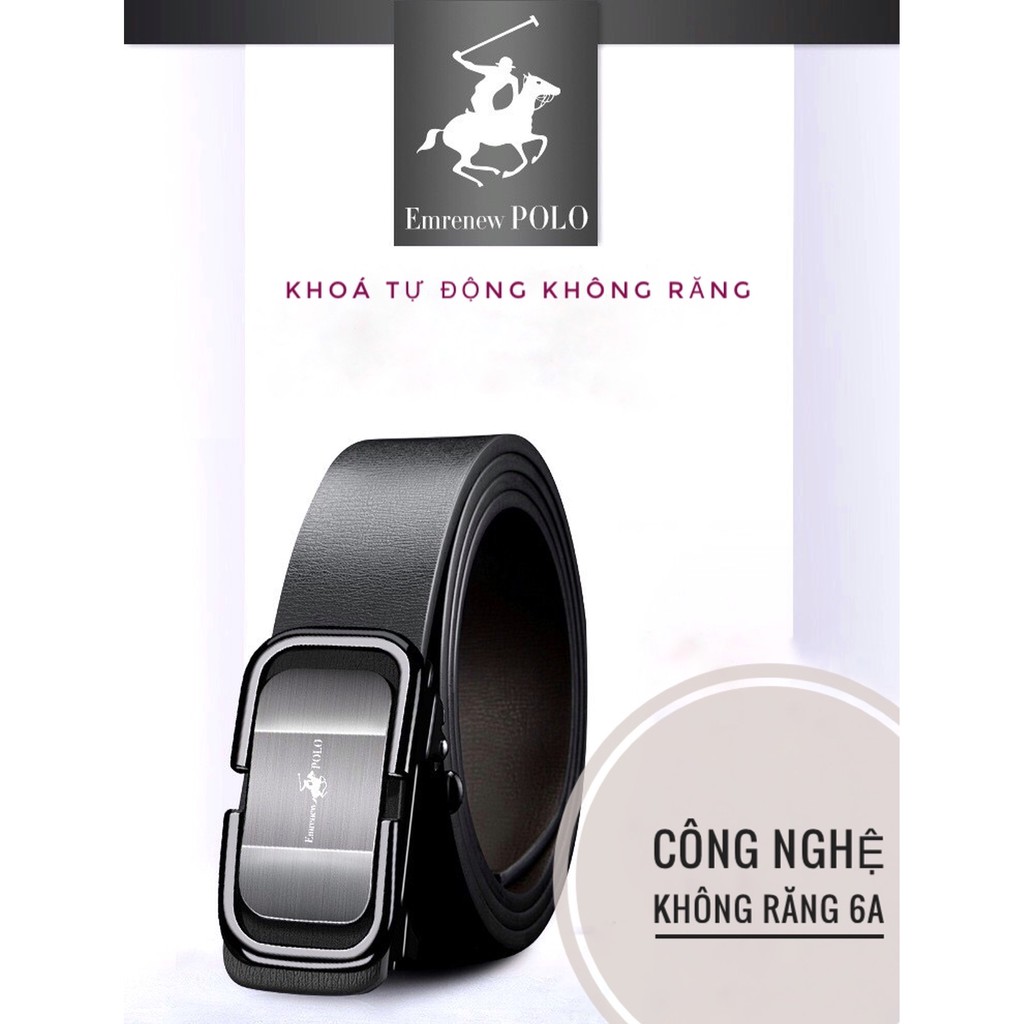 Thắt lưng nam cao cấp EMRENEW POLO,dây nịt da thật thời trang cao cấp