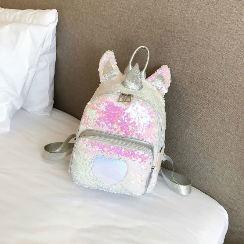 Glitter Gold silver Sequin Unicorn Backpack