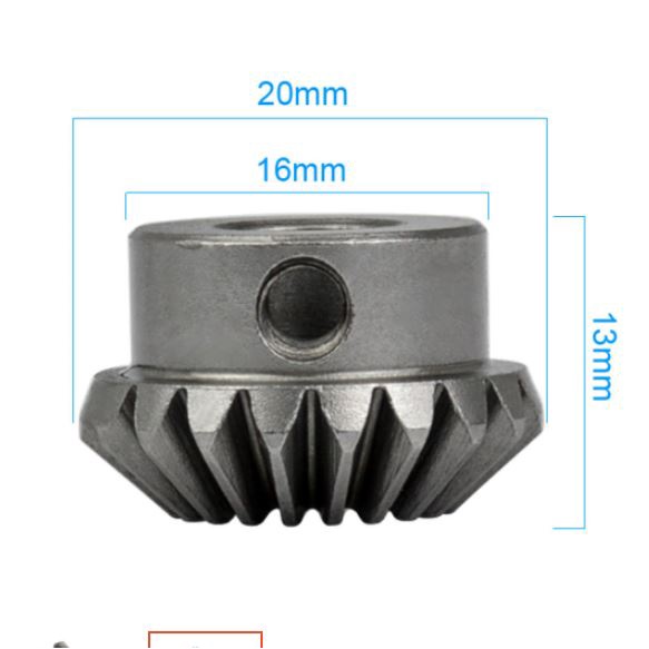 Bánh răng côn bằng thép 20 răng lỗ trục 8mm kèm ốc vít giá 1 chiếc