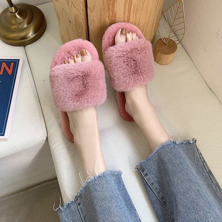 DÉP LÔNG QUAI NGANG CÓ ĐẾ LÓT LÔNG SIÊU ÊM CHÂN FASHION DA