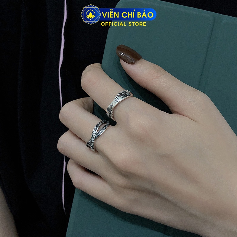 Nhẫn bạc nữ xích chéo họa tiết cổ điển chất liệu bạc Thái 925 thời trang phụ kiện trang sức nữ Viễn Chí Bảo N000732