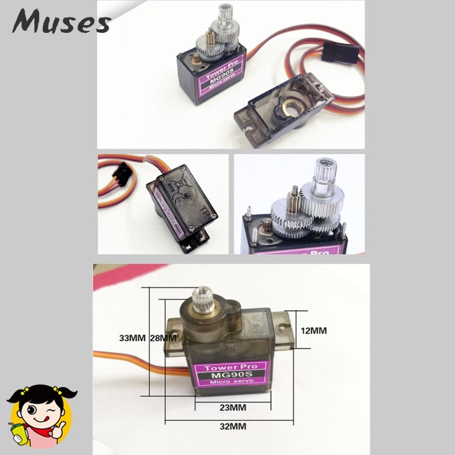 Muse07 Thiết bị lái 4.8V RC Micro MG90S Servo 9g dành cho máy bay không người lái