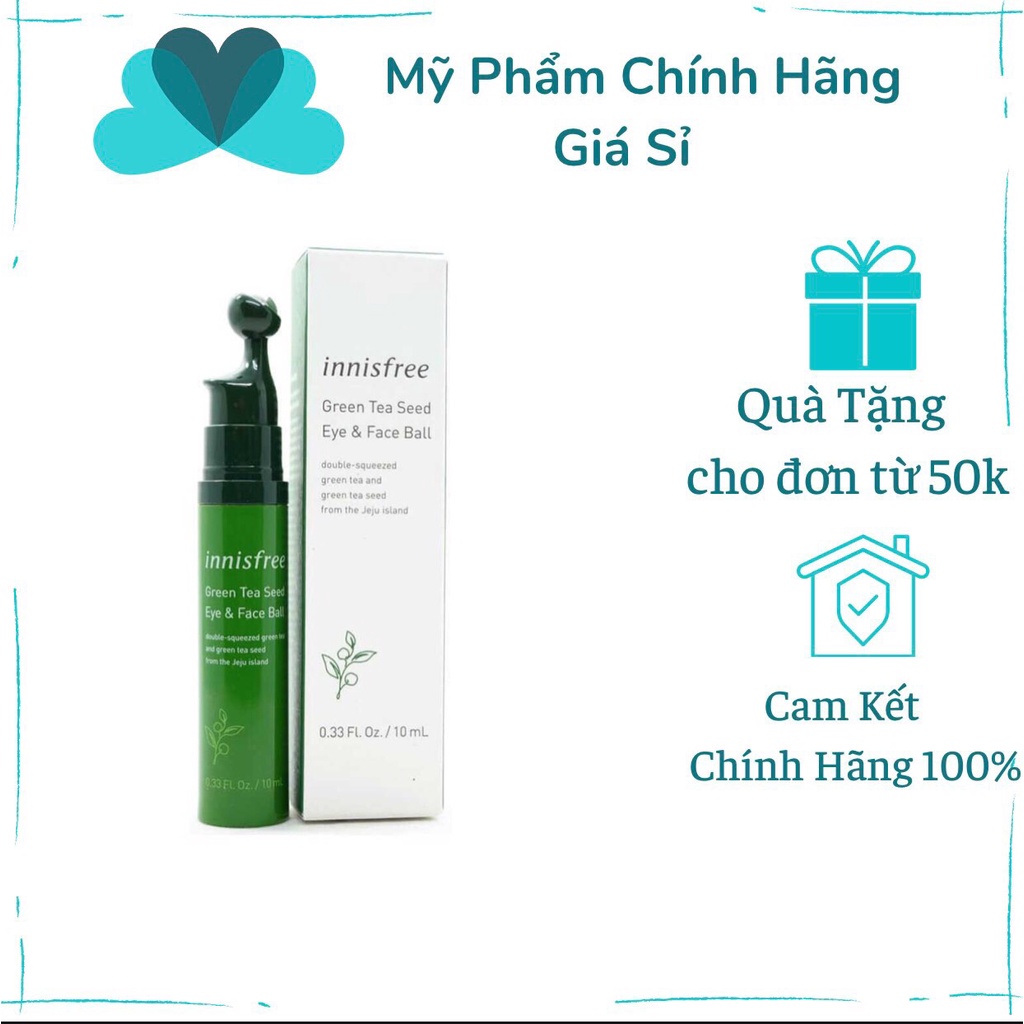 Tinh Chất Dưỡng Da Mắt &amp; Mặt Dạng Lăn Innisfree Green Tea Seed Eye &amp; Face Ball 10ml