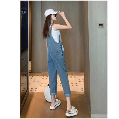 Quần yếm jean nữ túi hộp suông baggy MSQY1